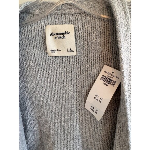 NWT Abercrombie & Fitch Light Blue Non-Closure Cardigan Womens Size Large - Picture 4 of 8